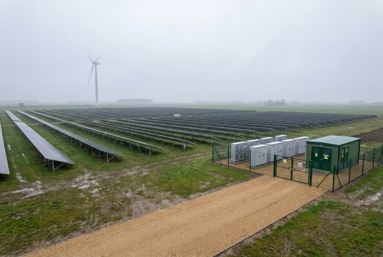 Completed renewable energy grid connection solar farm, BESS, or wind installation